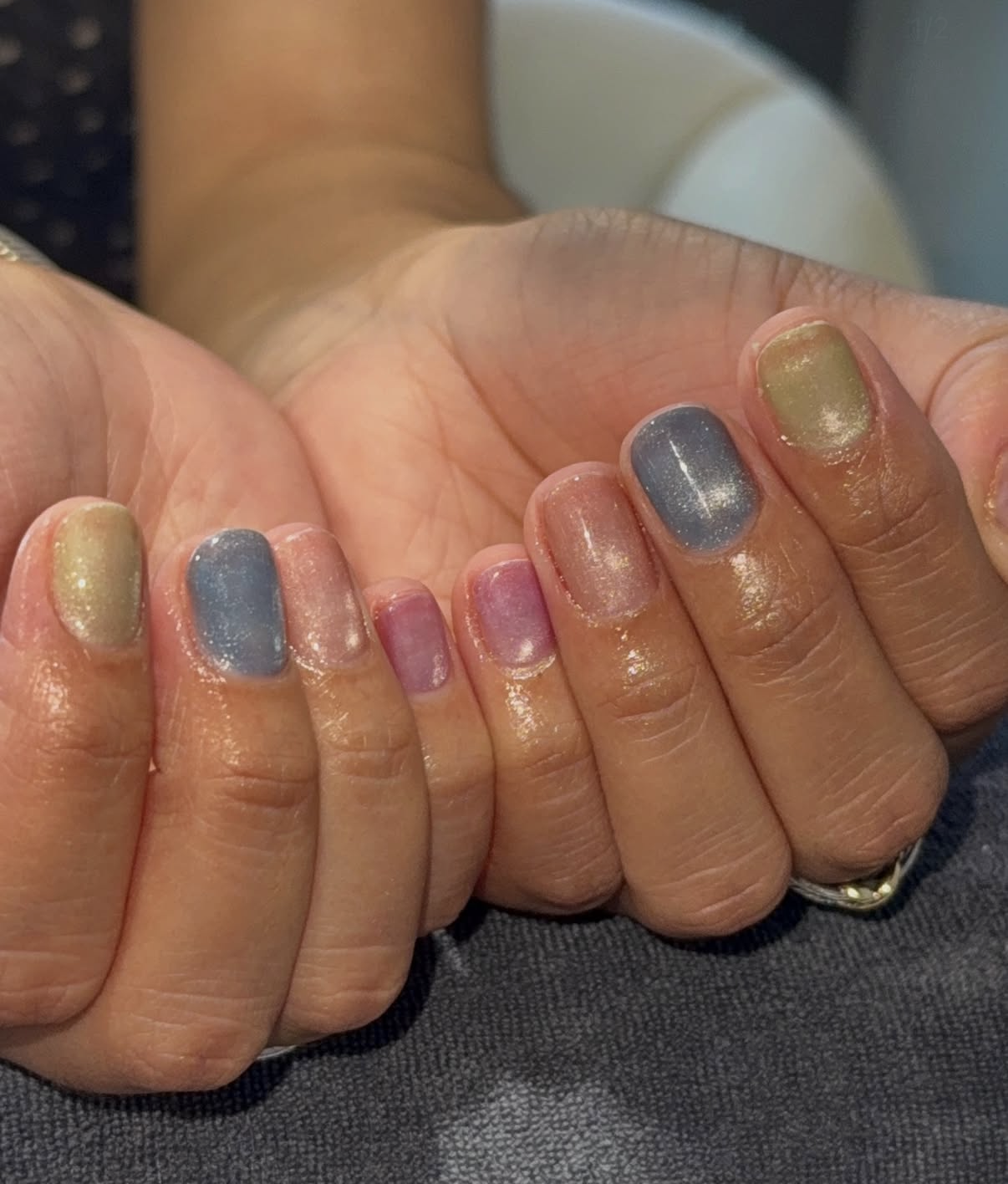 Gel polish with hand-painted art